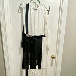 DKNY Silk Maxi Skirt On Dress Look Abstract Asymmetric Retro Feminine Dr…